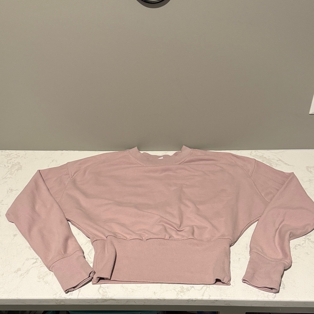 Athleta Retroterry Crewneck Sweatsgirt Blush Pink